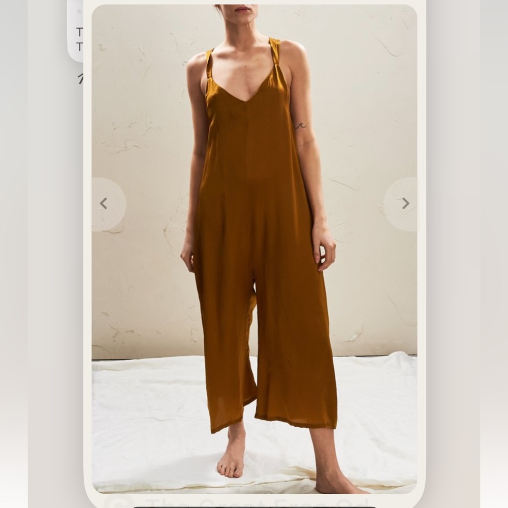 The Great Eros® Silk Odna Tie-Back Jumpsuit Brass color NWOT